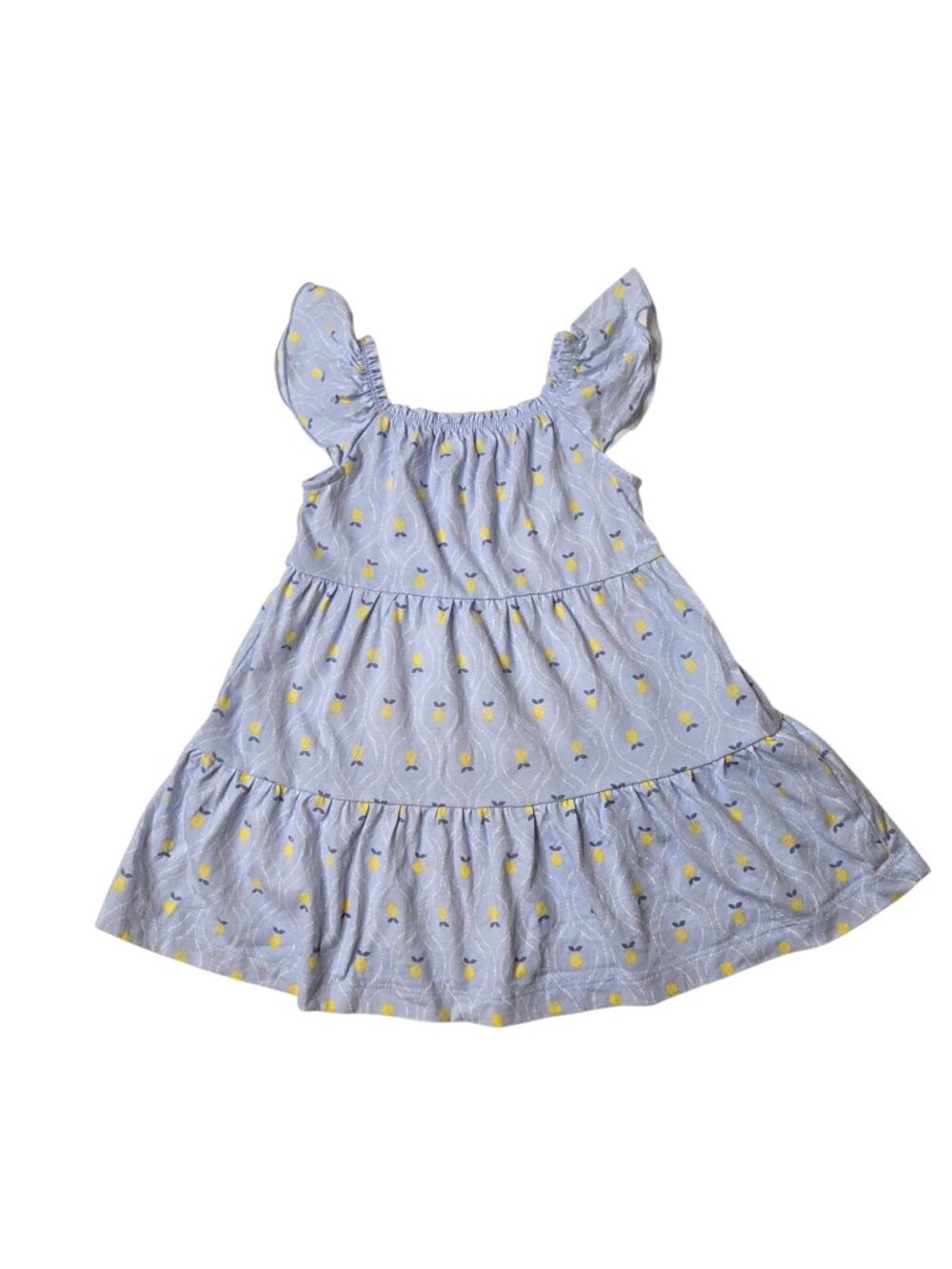 Carter's Baby Girl Lemon Print Sundress 12 Months Blue Sleeveless Summer Dress